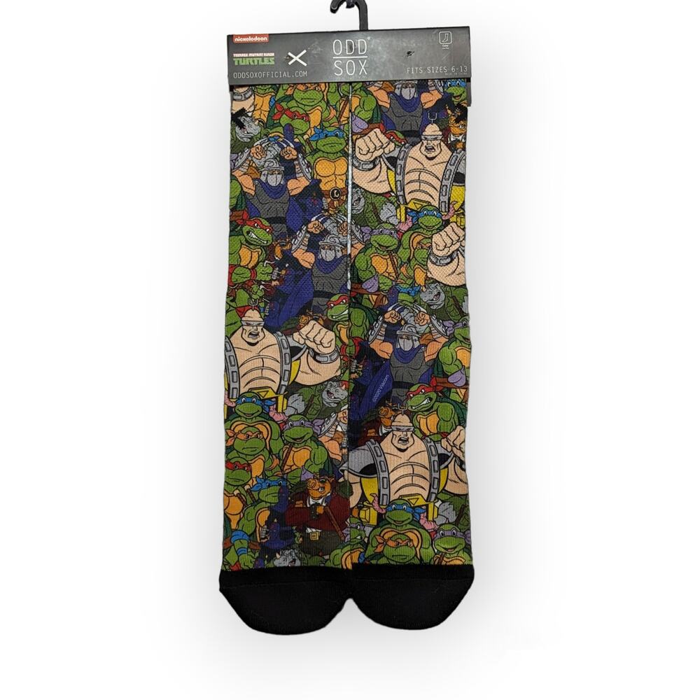 NWT Odd Sox 80s Original Teenage Mutant Ninja Turtles Cartoon Fashion Crew Socks